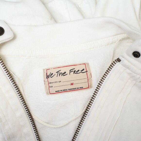 Free People Lou Moto Zip Jacket Sweatshirt Top Oversized Long Sleeve M 282854 - Picture 9 of 9